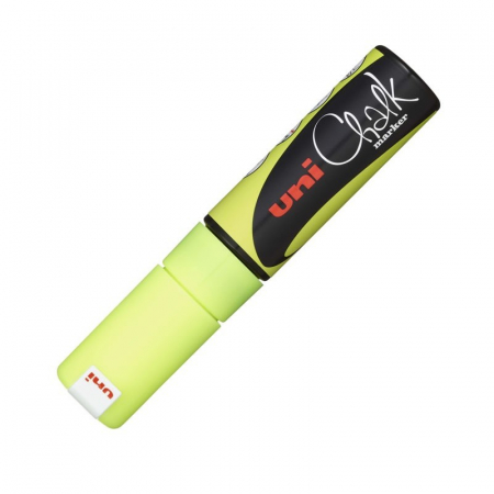 Reduceri - Marker creta lichida UNI Chalk, 8mm, GALBEN FLUO