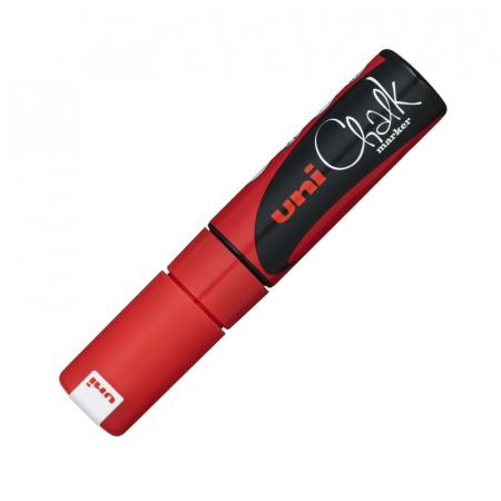 Reduceri - Marker creta lichida UNI Chalk, 8mm, ROSU FLUO