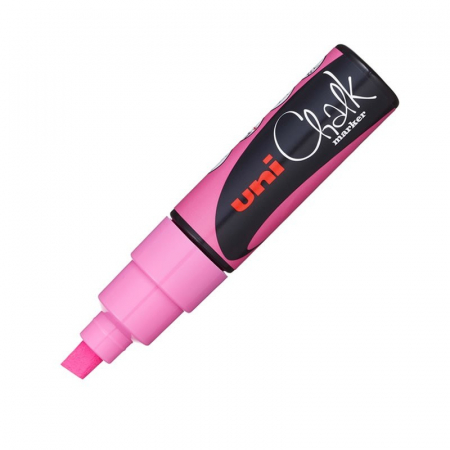 Reduceri - Marker creta lichida UNI Chalk, 8mm, ROZ FLUO