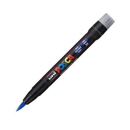 Reduceri - Marker pensula UNI Posca Brush, ALBASTRU