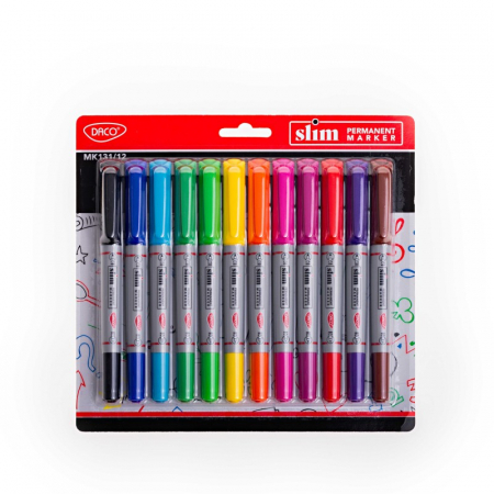Instrumente de scris și corectură - Marker Permanent SLIM Set 12