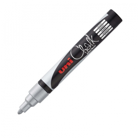 Reduceri - Marker UNI Chalk cu creta lichida, ARGINTIU, 1.8-2.5 mm