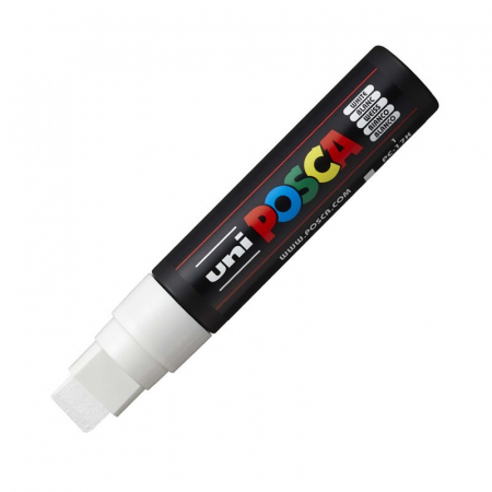 Reduceri - Marker UNI Posca, 15.0 mm, varf tesit, ALB