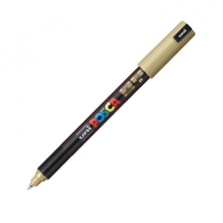 Reduceri - Marker UNI Posca, 0.7 mm, varf fin metalic, AURIU