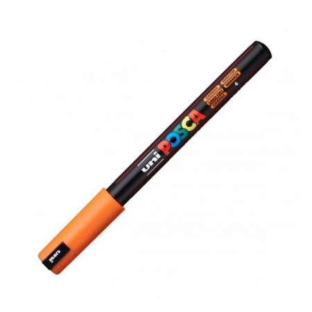 Reduceri - Marker UNI Posca, 0.7 mm, varf fin metalic, Orange