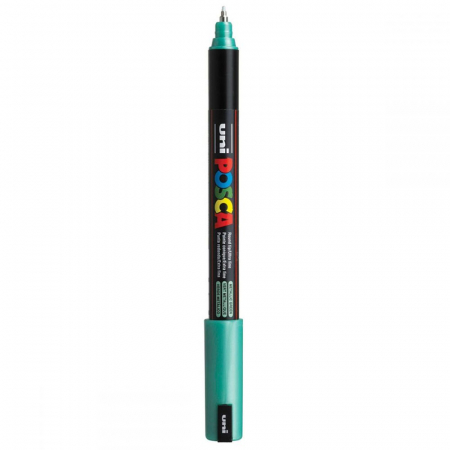 Reduceri - Marker UNI Posca, 0.7 mm, varf fin metalic, Verde