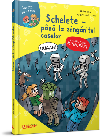 Colecții populare copii - MINECRAFT - SCHELETE - PANA LA ZANGANITUL OASELOR - Editura Unicart