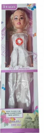 Reduceri - Papusa Muzicala  75cm rochie Alba