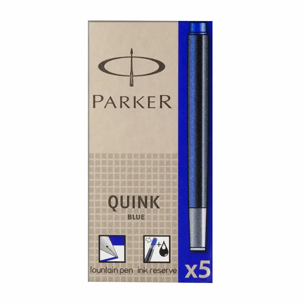 Rezerve instrumente de scris - Patroane cerneala, Parker, Quink, albastru, 5 bucati/set