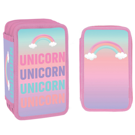 Produse Noi - Penar echipat, 3 fermoare, 39 piese, UNICORN