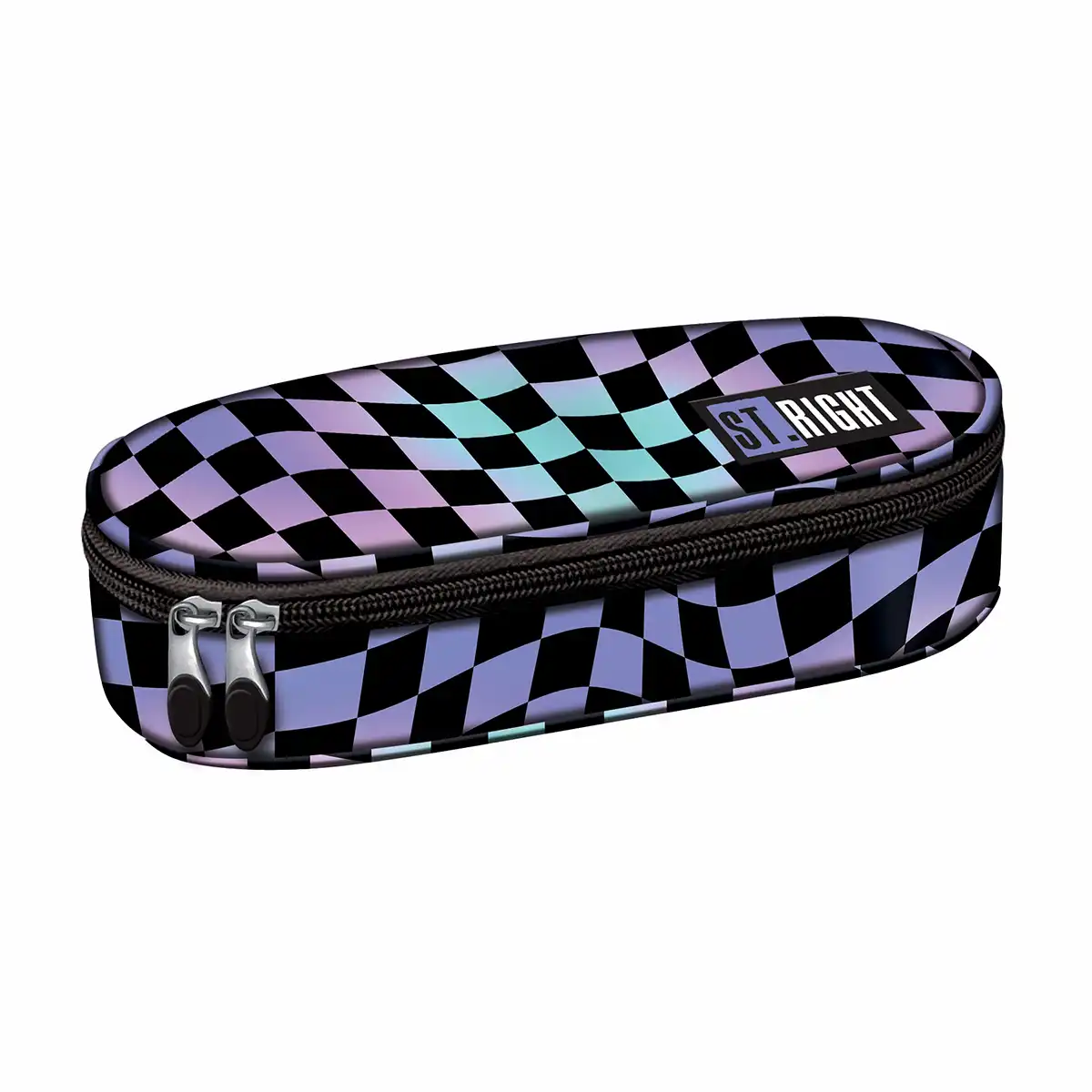 Rechizite școlare - Penar tubular ST Right, Wavy Chessboard, 1 compartiment