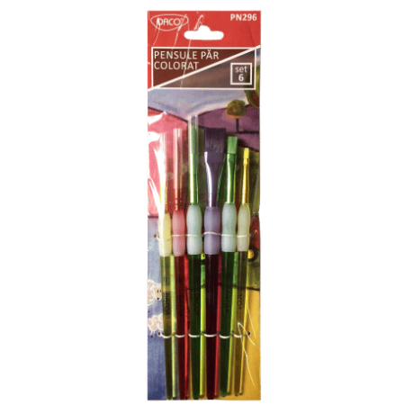Pensule set 6 sintetic colorat DACO PN296
