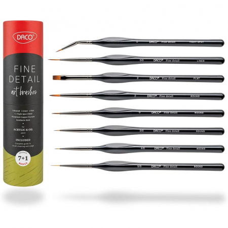 Pensule - Pensule Set 7 plus 1 pentru miniatura si detaliu