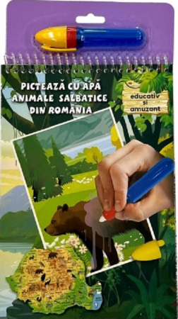 Coloreaza, picteaza si modeleaza - Picteaza cu Apa - Animale Salbatice din Romania