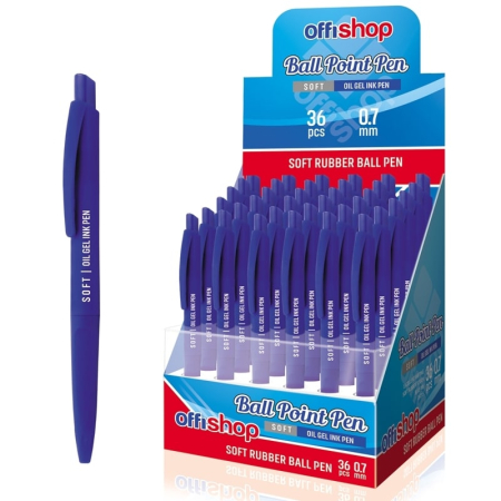 Instrumente de scris și corectură - Pix Cu Gel/Mecanism, Soft, Mina Albastra - Offishop OF215