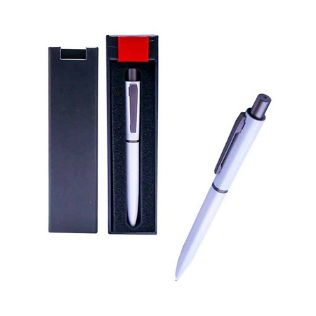 Seturi premium de scris - Pix metal alb in cutie cadou - OFFISHOP (OF418)