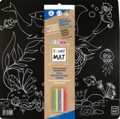 Produse Noi - Plansa Funny Mat Neagra cu 1 set creta si creioane - Ocean