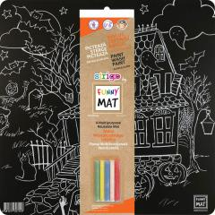 Produse Noi - Plansa Funny Mat Neagra cu 1 set creta si creioane - Unicorni