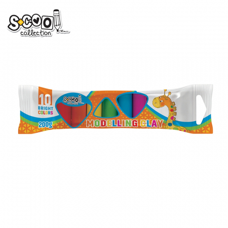 Plastilină și accesorii - Plastilina, 10 culori/set, 200