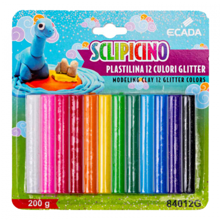 Plastilină și accesorii - Plastilina 12 culori Glitter