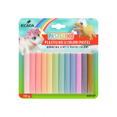 Plastilină și accesorii - PLASTILINA 12/SET CULORI PASTEL