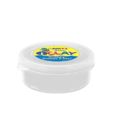 Plastilina iClay Amos, 18g/cutie, alb