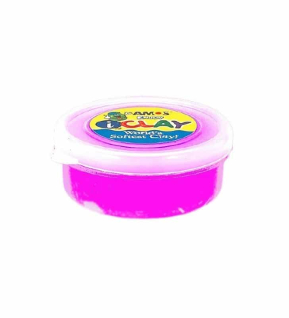 Plastilină și accesorii - Plastilina iClay Amos, 18g/cutie, roz neon