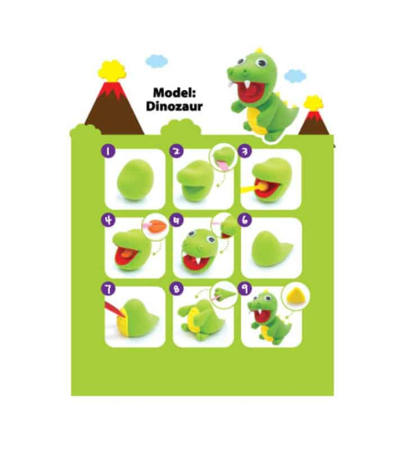 Plastilina iClay MiniClay Amos, model Dinozaur, 30 g, 4 culori/cutie [1]
