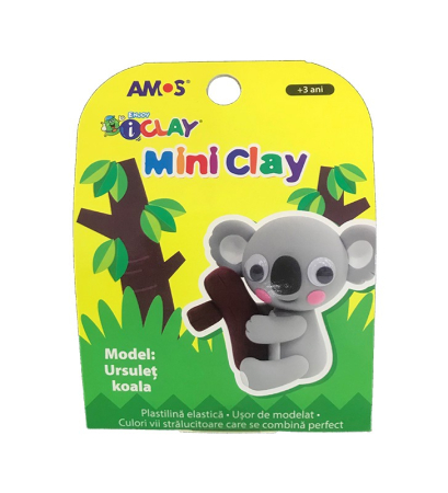 Plastilină și accesorii - Plastilina iClay MiniClay Amos, model Koala, 30 g, 4 culori/cutie