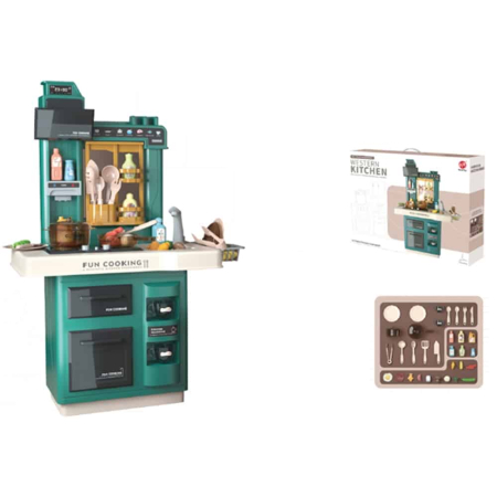 Jocuri și jucării - Play set bucatarie, cu lumina si sunet, albastru - 858A