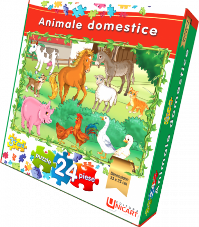 Puzzle & jocuri de potrivire - Puzzle 24 piese - Animale Domestice 33x23 cm