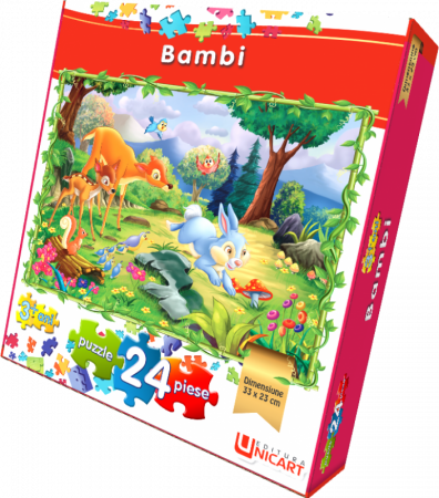 Jocuri și jucării - Puzzle 24 piese - Bambi 33x23 cm