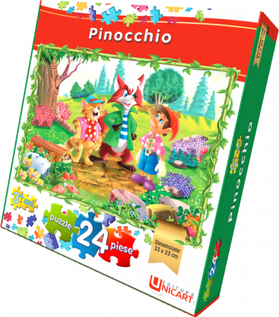 Jocuri și jucării - Puzzle 24 piese - Pinocchio 33x23 cm