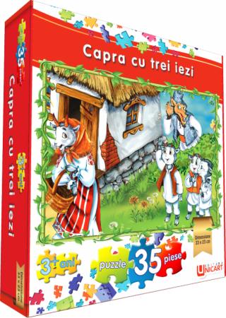 Jocuri și jucării - Puzzle 35 piese - Capra cu trei iezi 33x23 cm