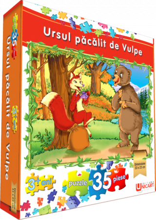 Puzzle - Puzzle 35 piese - Ursul pacalit de Vulpe 33x23 cm