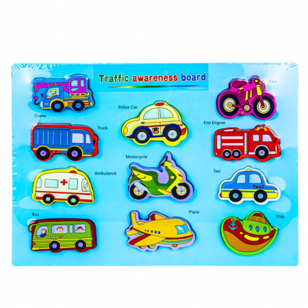Reduceri - Puzzle din lemn, incastru, Vehicule
