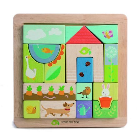 Jocuri și jucării - Puzzle Educativ - Ilustratii Din Gradina, Lemn, 17 piese