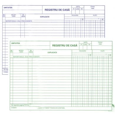 Formulare tipizate - Registru de casa autocopiativ A4, 2 exemplare