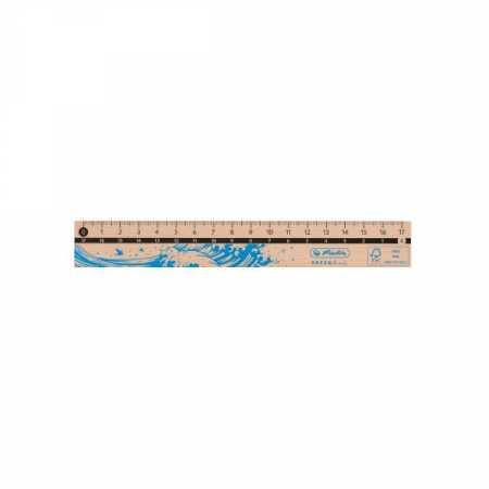 Rigla/Liniar lemn 100% FSC®, 17 cm, diverse motive, seria GREENline [1]