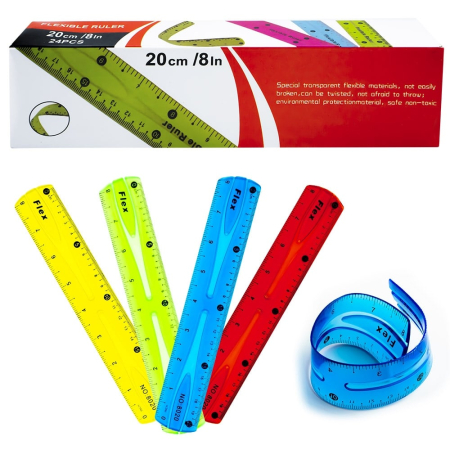 Rigle, șabloane și teuri - Rigla/Liniar 20CM Flexibil Color