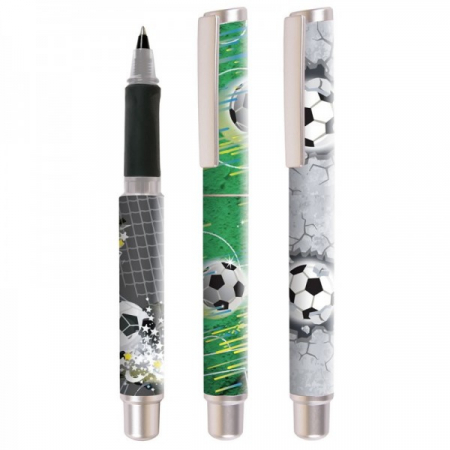 Instrumente de scris și corectură - Roller Cresco GoPen 202001-E, 0.7mm, corp plastic diverse culori, model Fotbal