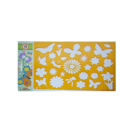 Rigle, șabloane și teuri - Sablon Fluturi si Flori, 26,5x18,5 cm - Koh-I-Noor
