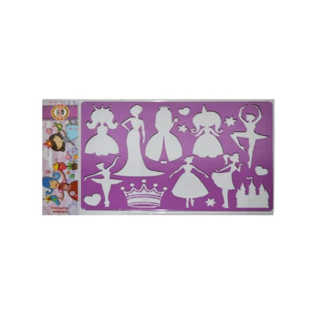 Rigle, șabloane și teuri - Sablon Printese, 26,5x18,5 cm - Koh-I-Noor