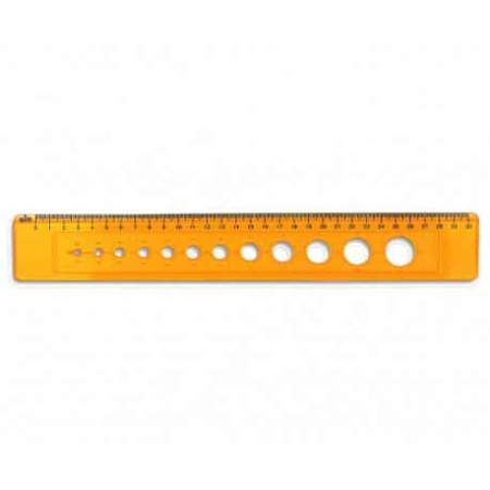 Rechizite școlare - Sablon Rigla/Liniar 30 cm 12 cercuri RIO 802