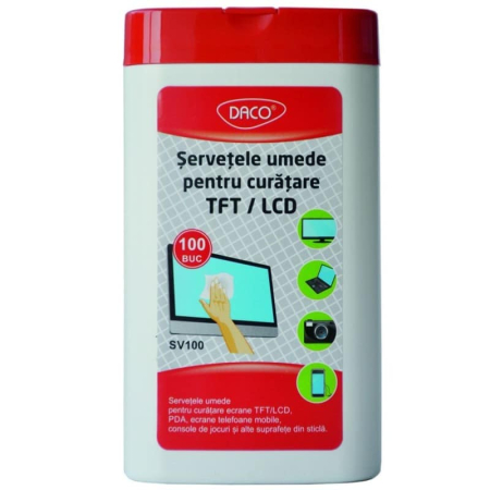 Table whiteboard, flipchart și panouri de plută - Servetele pentru curatare ecran TFT/LCD DACO