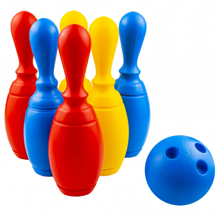 Jocuri și jucării fete - Set Bowling, 6 Piese cu Minge Si Suport