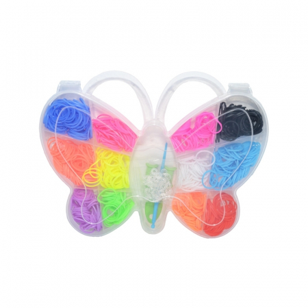 Jocuri și jucării - Set creativ elastice, 360 piese, Fluturas