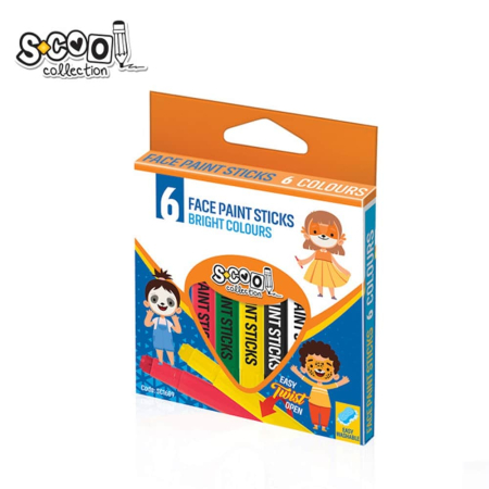 Coloreaza, picteaza si modeleaza - Set Pentru Pictat Pe Fata, 6 culori/cutie - S-COOL