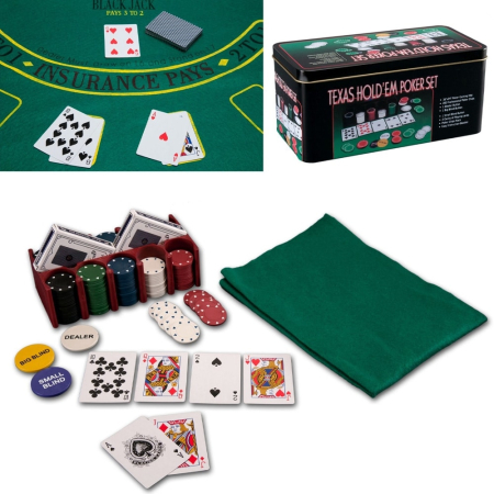 Jocuri și jucării - Set Poker Plastic + Metal + Textil