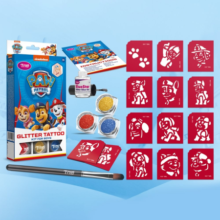 Jocuri și jucării - Set tatuaje cu sclipici Paw Patrol, Baieti